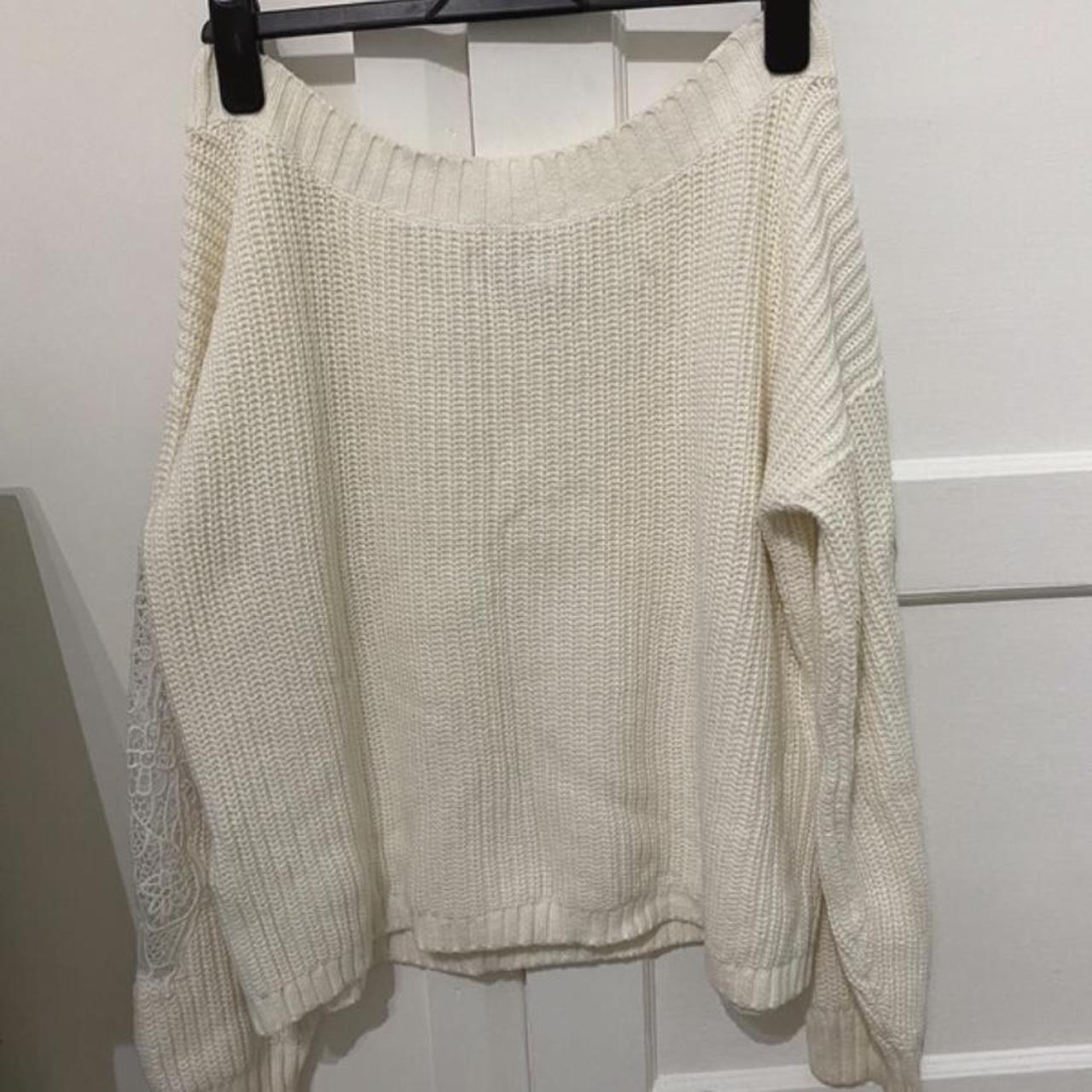 Hollister off the shoulder jumper, has been worn a... - Depop