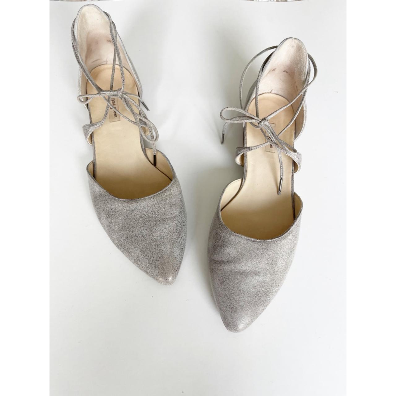 Silver lace up on sale flats