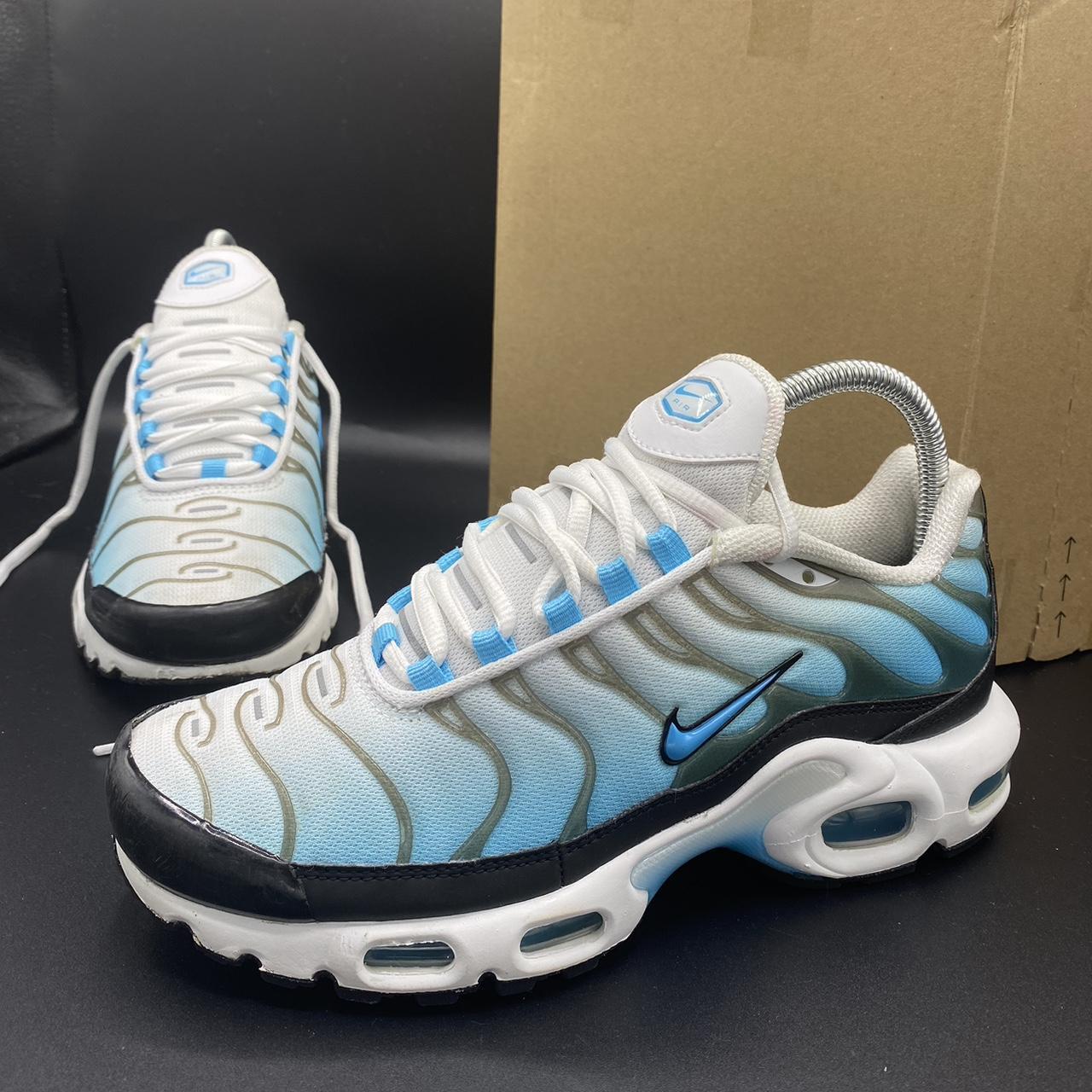 Nike Air Max Plus TN White Black Baltic Blue Womens... - Depop