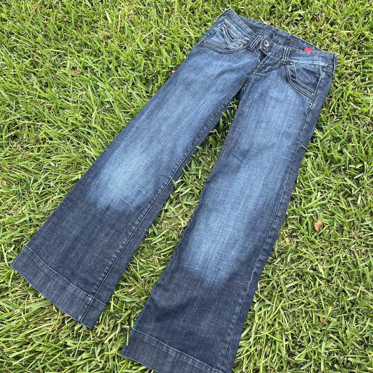 Early 2000 s X2 Flare Jeans With Wear On Thighs And Depop