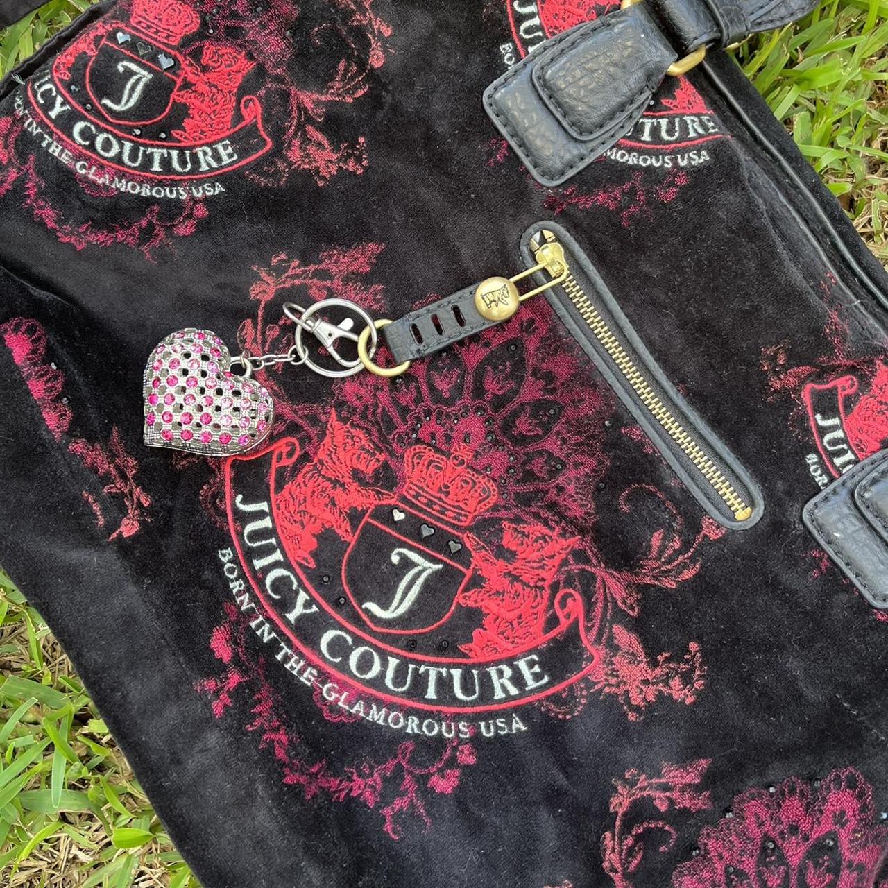 Vintage Juicy Couture Velour Shoulder Bag With Dogs... Depop