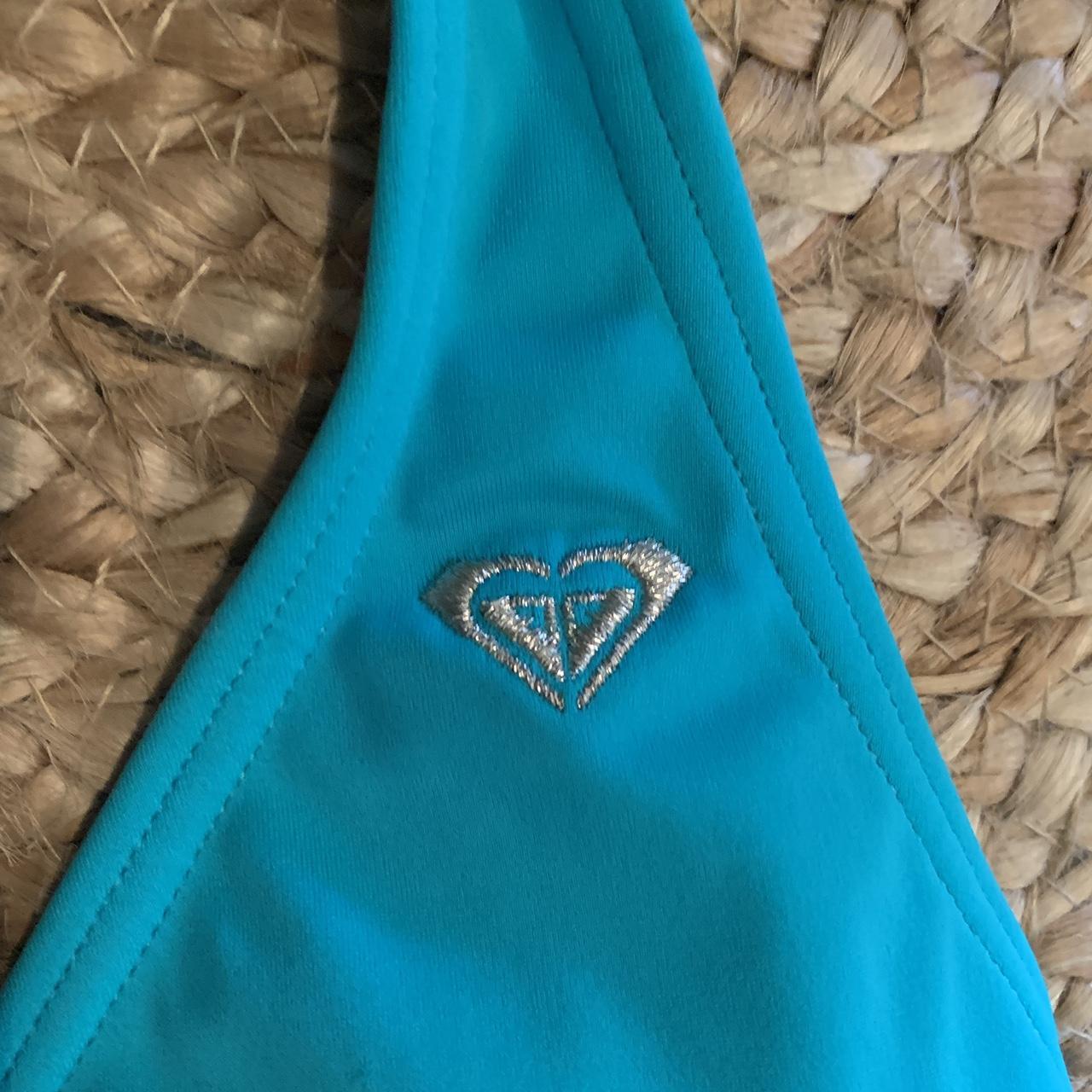 Roxy Aqua Blue Halterneck Bikini Top Size 10 - Depop