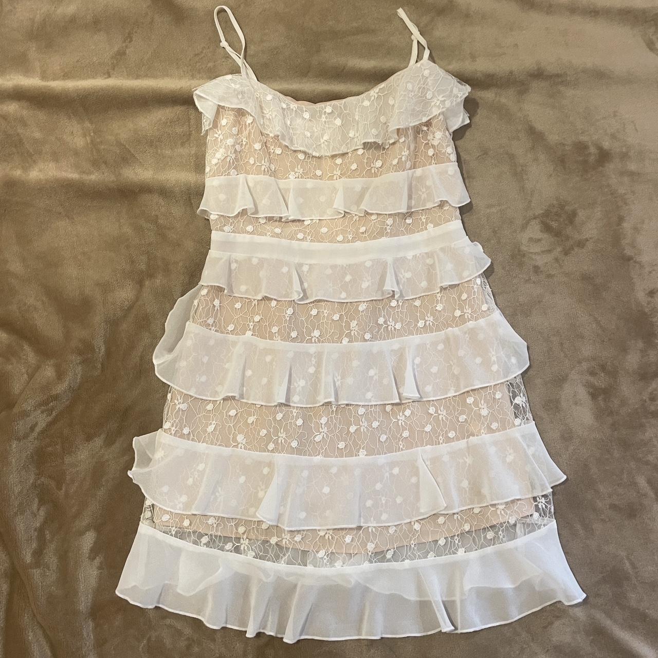 White ruffle 2024 dress forever 21