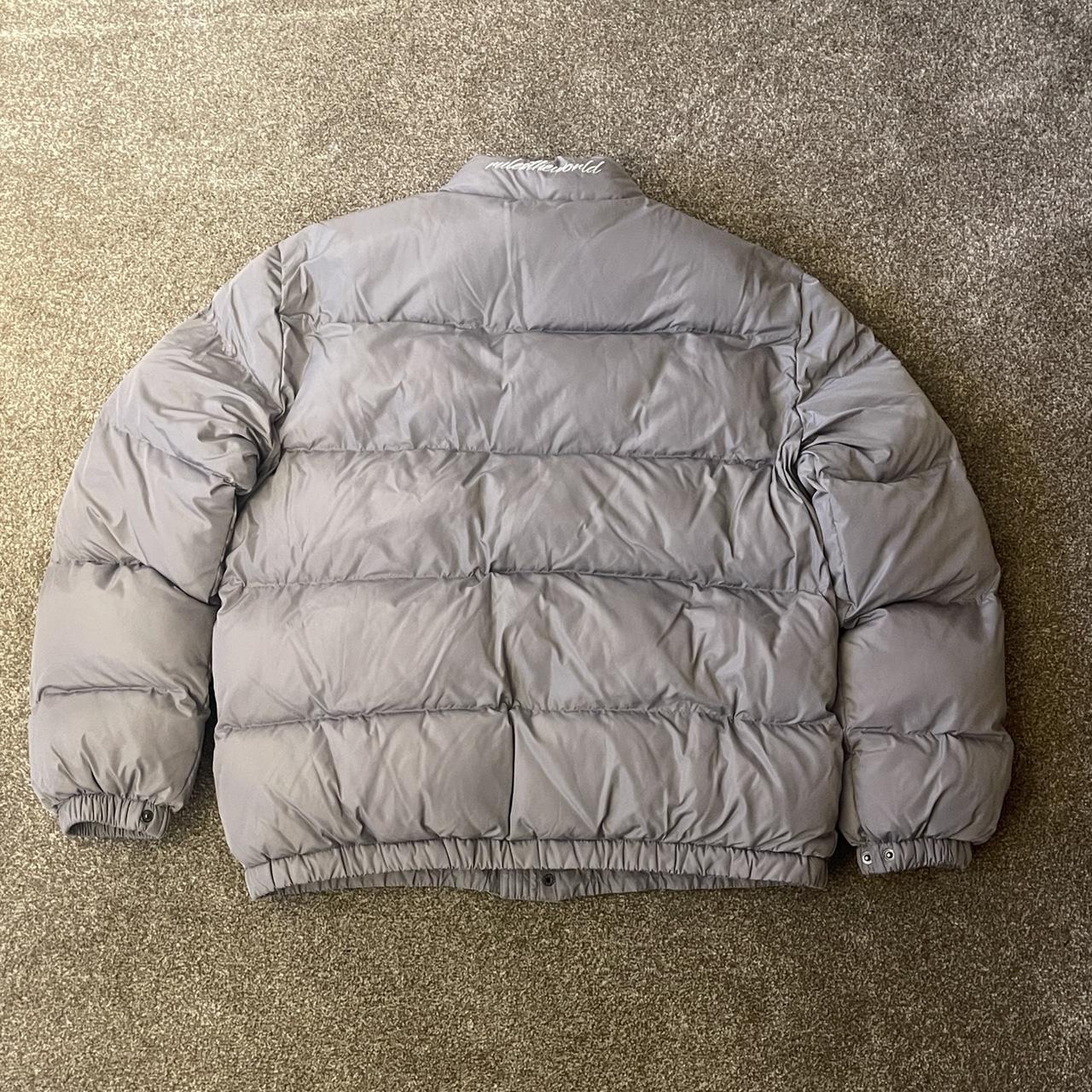 Corteiz RTW ‘BOLO’ Puffer Jacket Grey/Silver Medium Depop