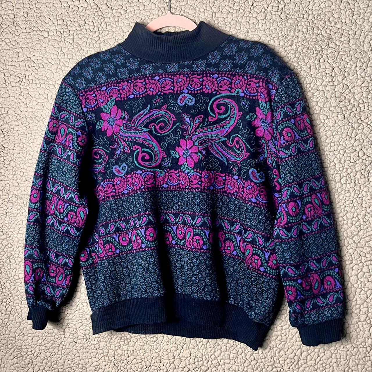 Women's Black and Purple Jumper | Depop