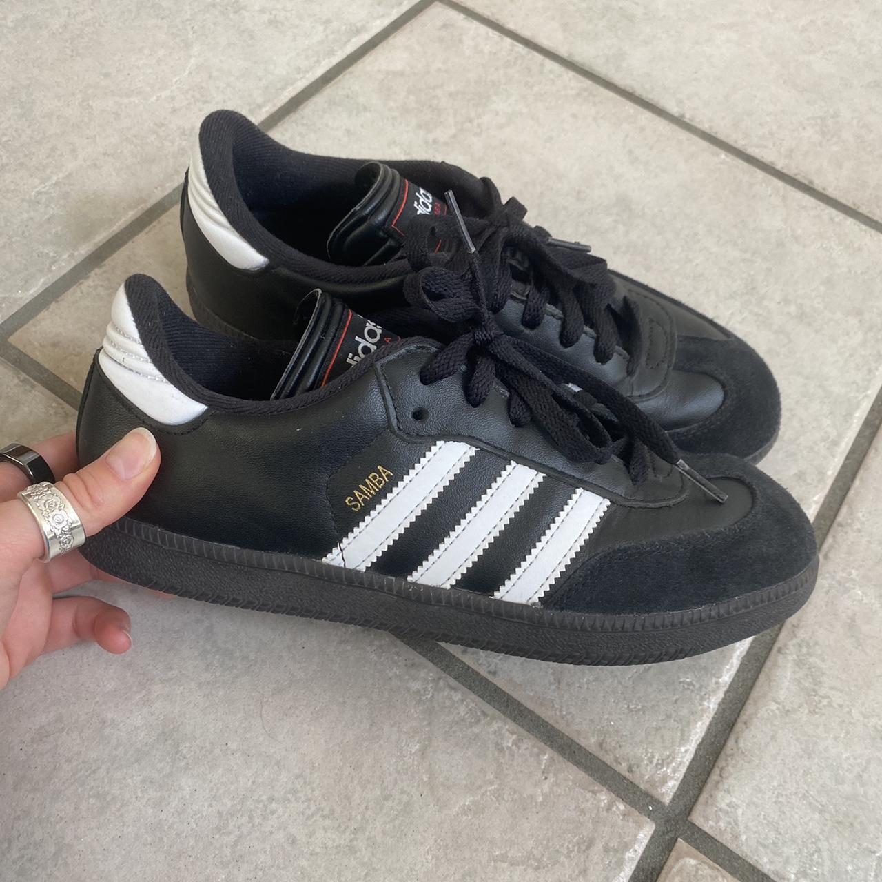 BLACK ADIDAS SAMBAS 👟🖤 Very trendy sneaker for fall... - Depop