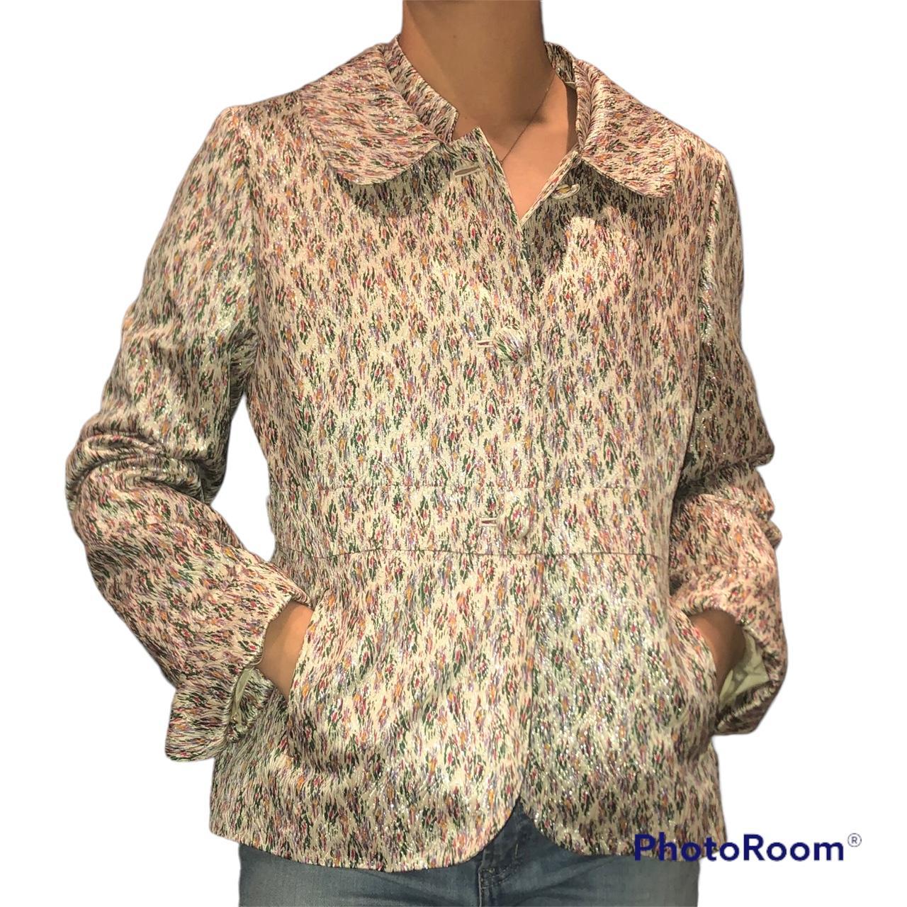 J.Crew Women's White and Green Jacket Depop