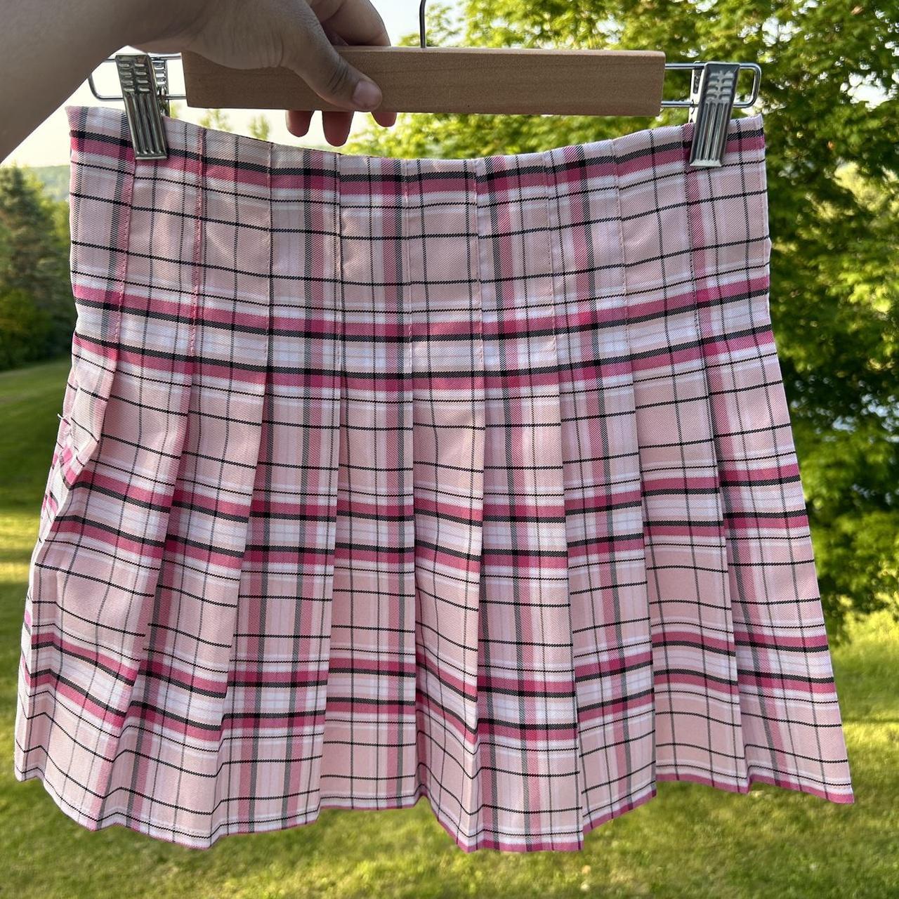 Women's Pink and Black Skirt