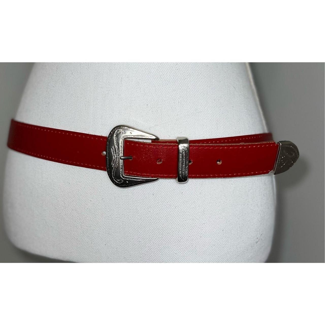 Women’s Red Country Western Belt Small Faux Vegan... - Depop