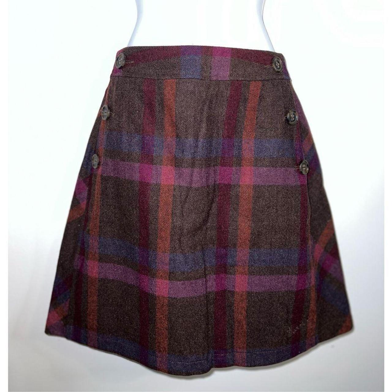 Purple brown plaid skirt best sale