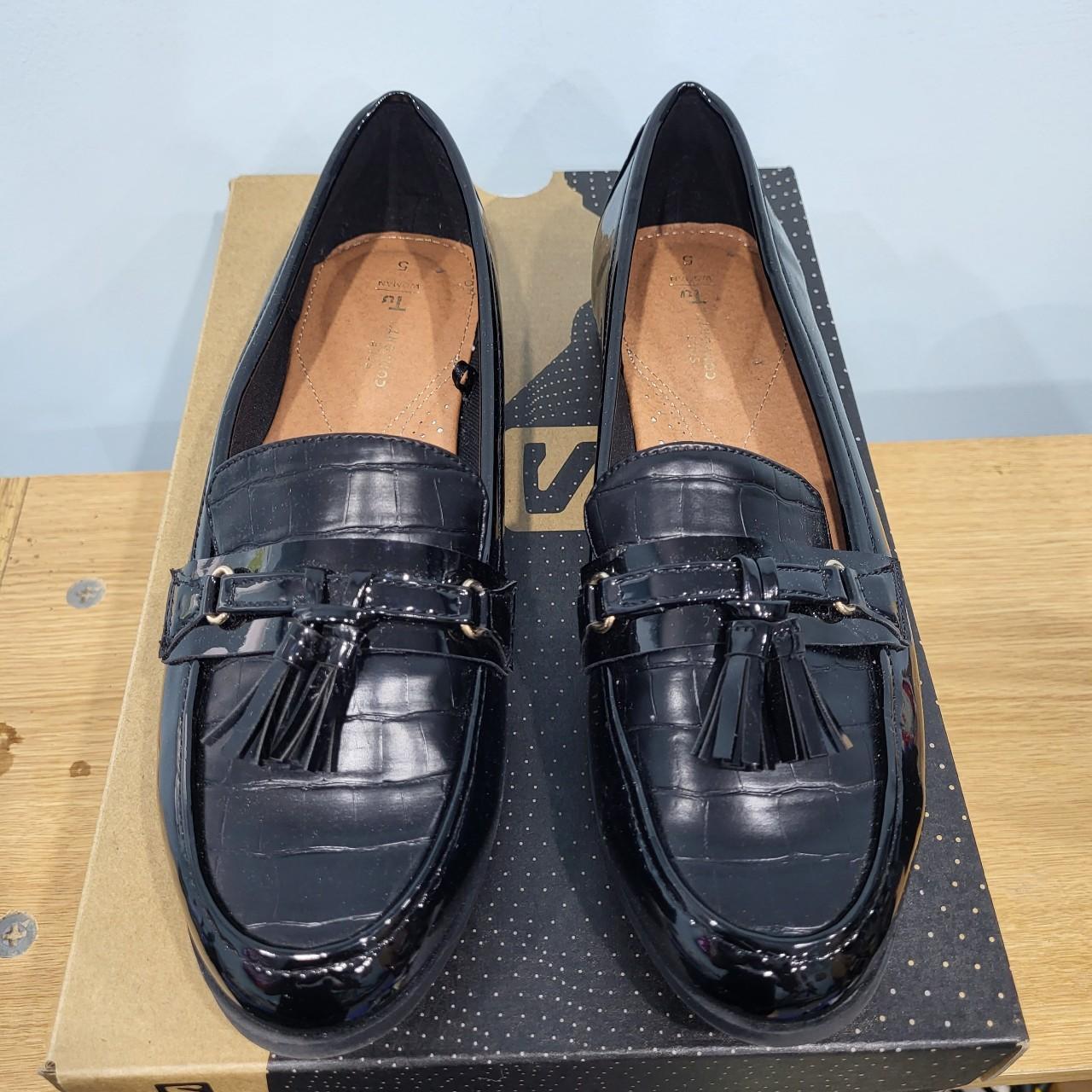 Women's Loafers - Tu Flat Loafers in Black with... - Depop