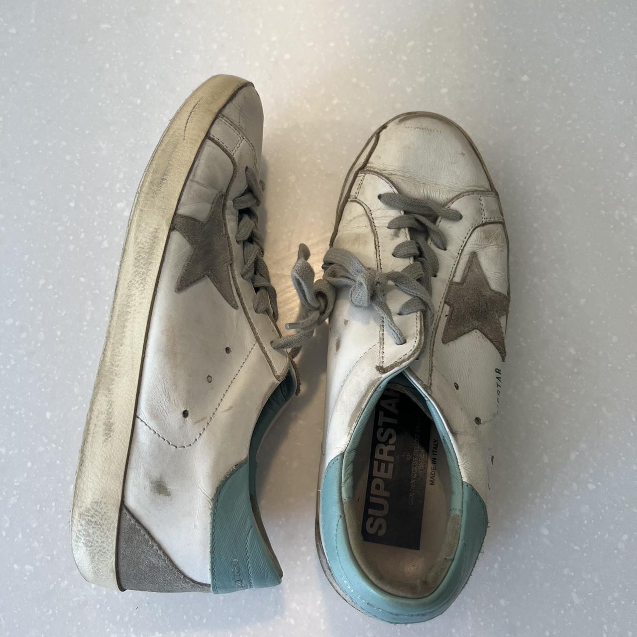 Golden Goose Women's White and Blue Trainers