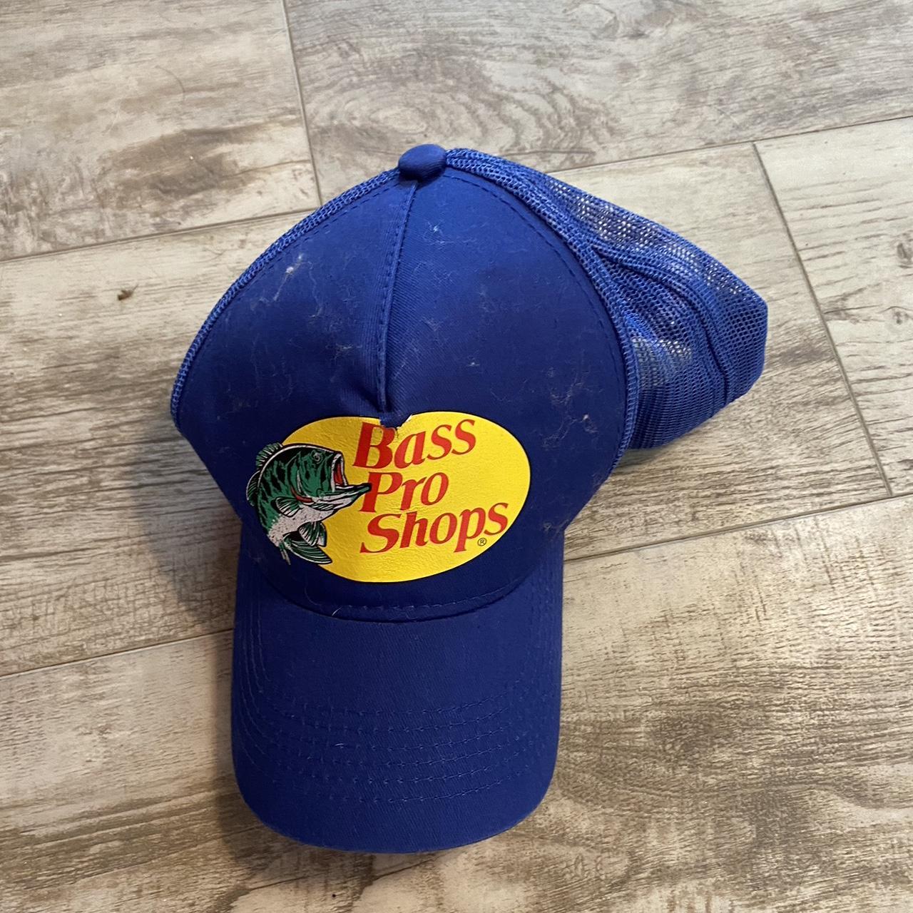 bass pro shops hat blue some fuzzies on it from... - Depop