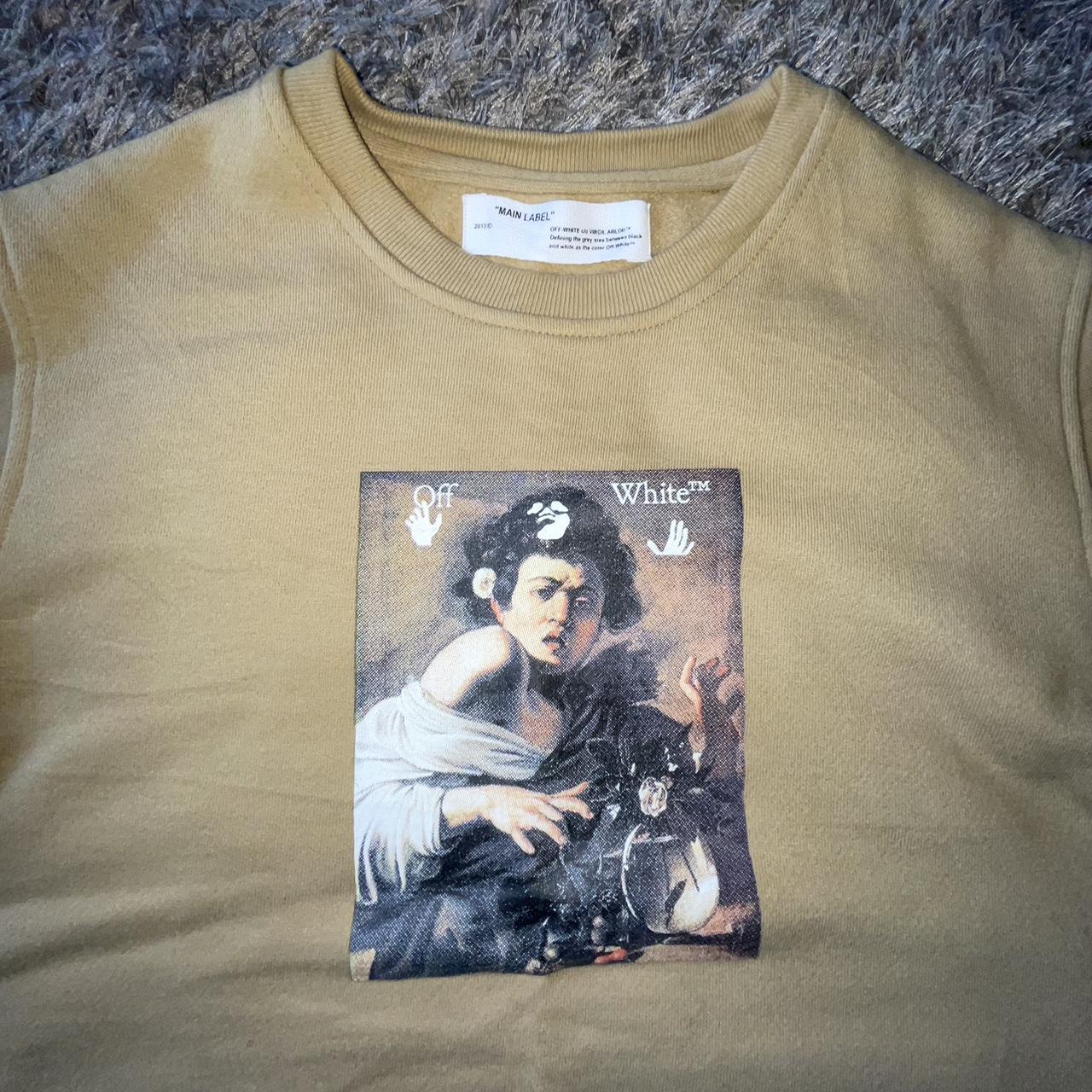Off-White Men's Gold and Cream Sweatshirt (4)