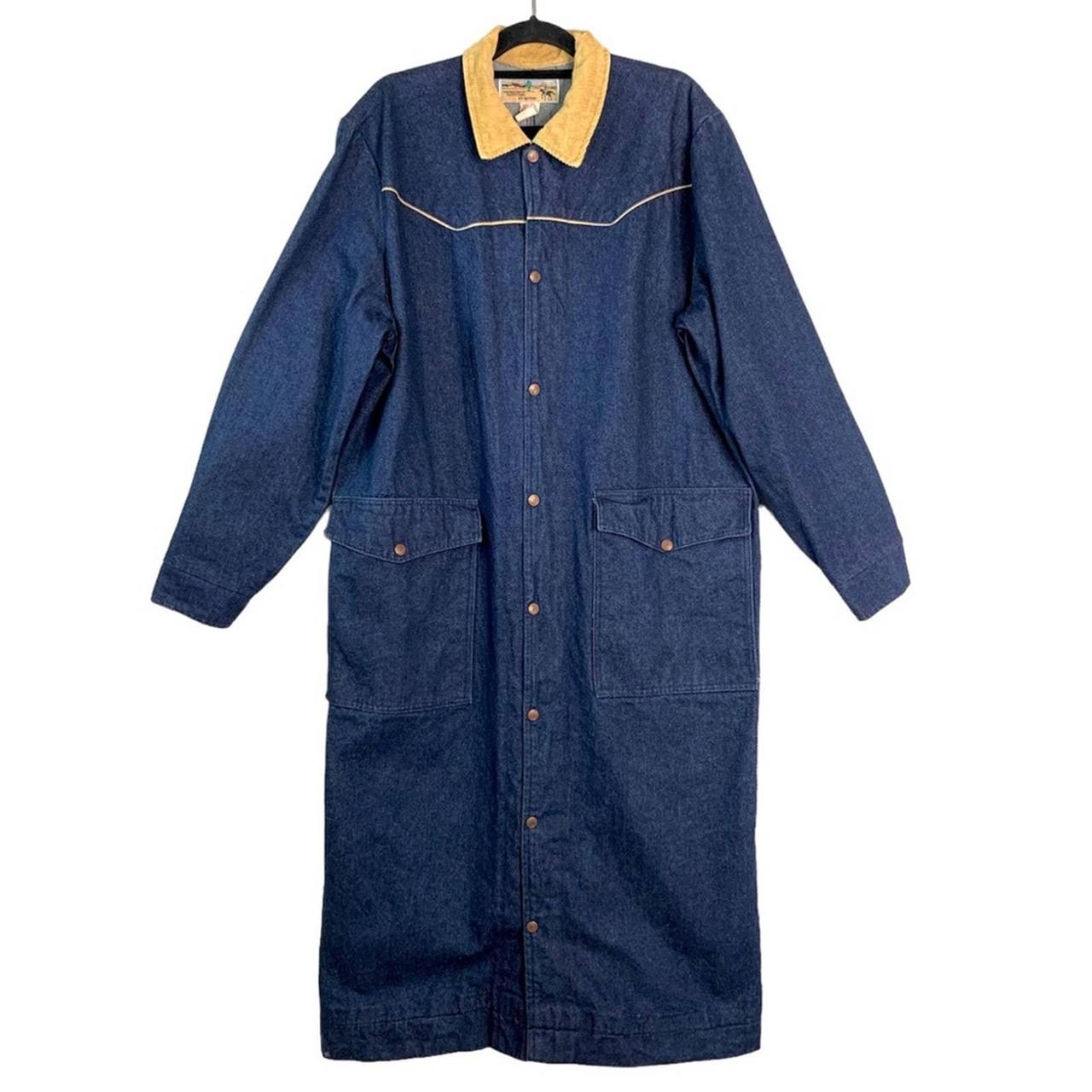 Denim duster clearance coat mens