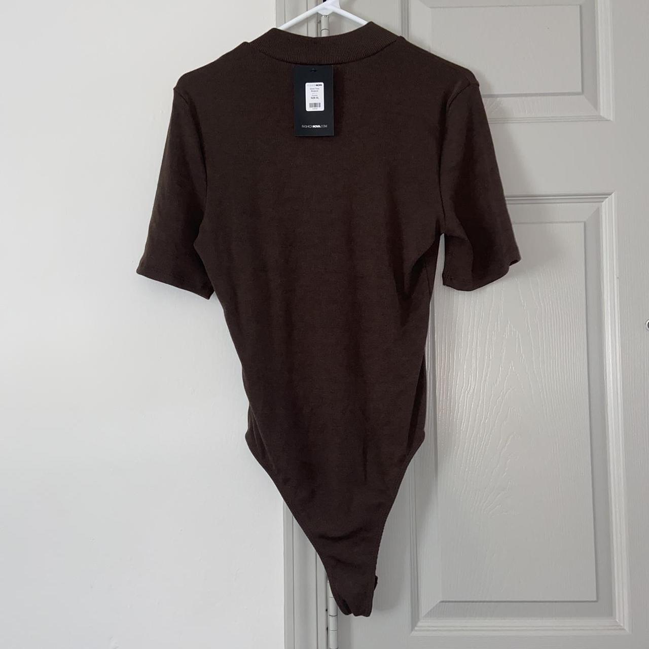 TikTok shop brown body suit, never worn size XL - Depop