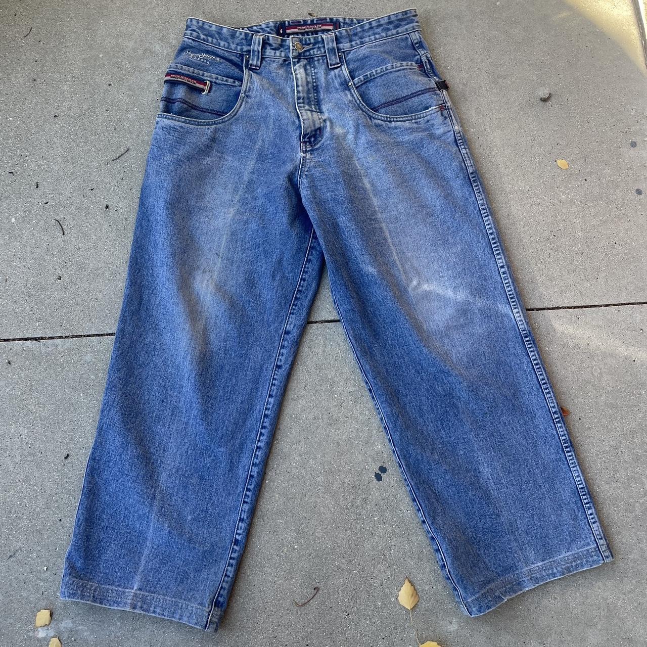 vintage baggy pepe london jeans, some fading and... - Depop