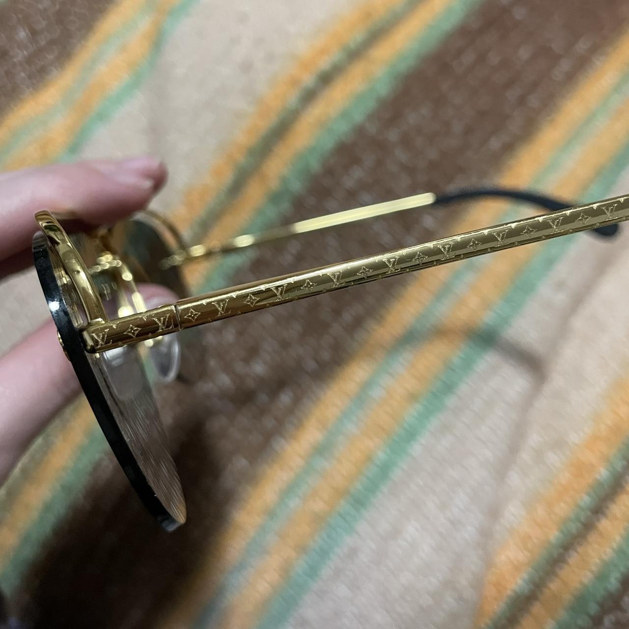 Louis Vuitton Women's Gold and Grey Sunglasses | Depop