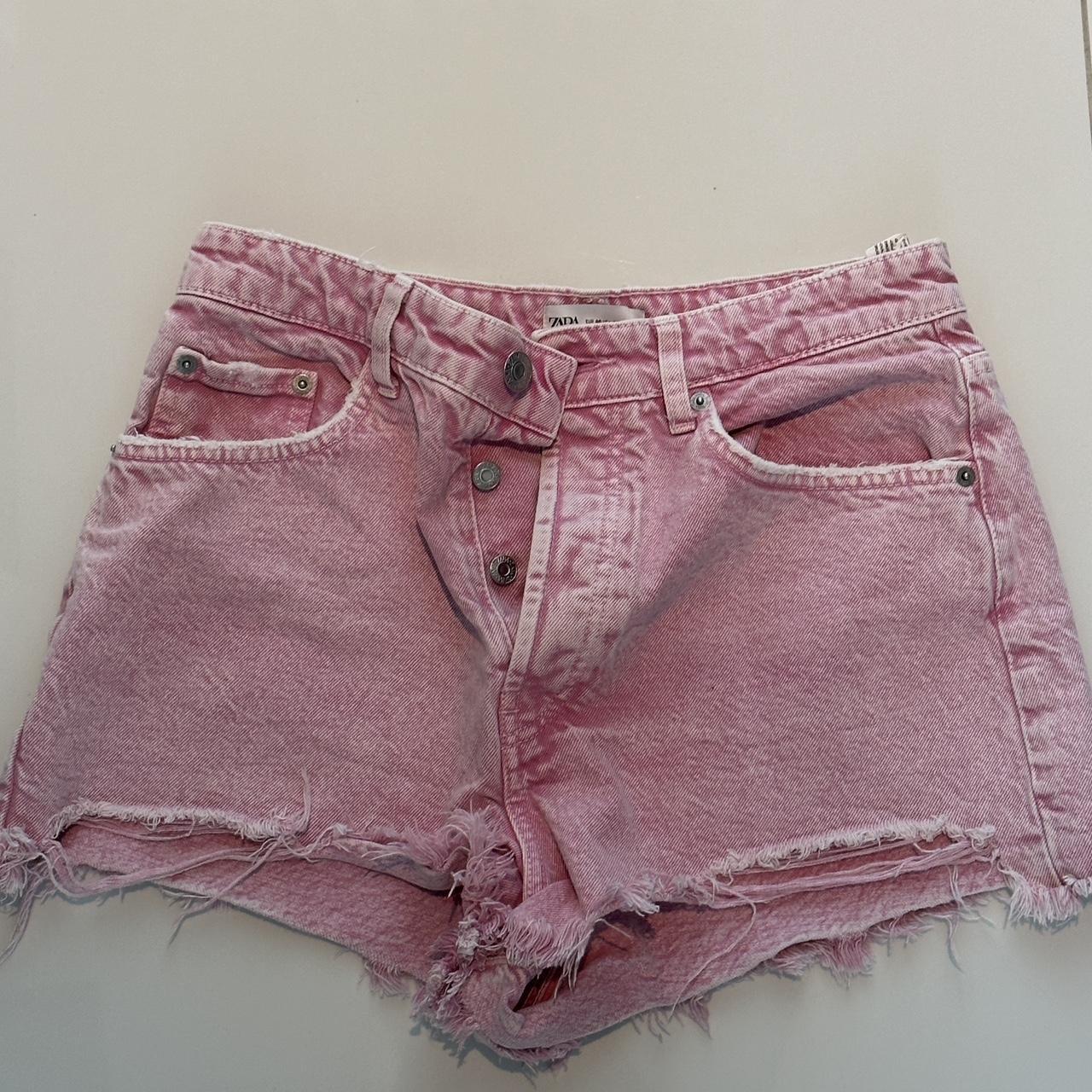 zara pink jean shorts! #barbie #zara #denimshorts #pink - Depop