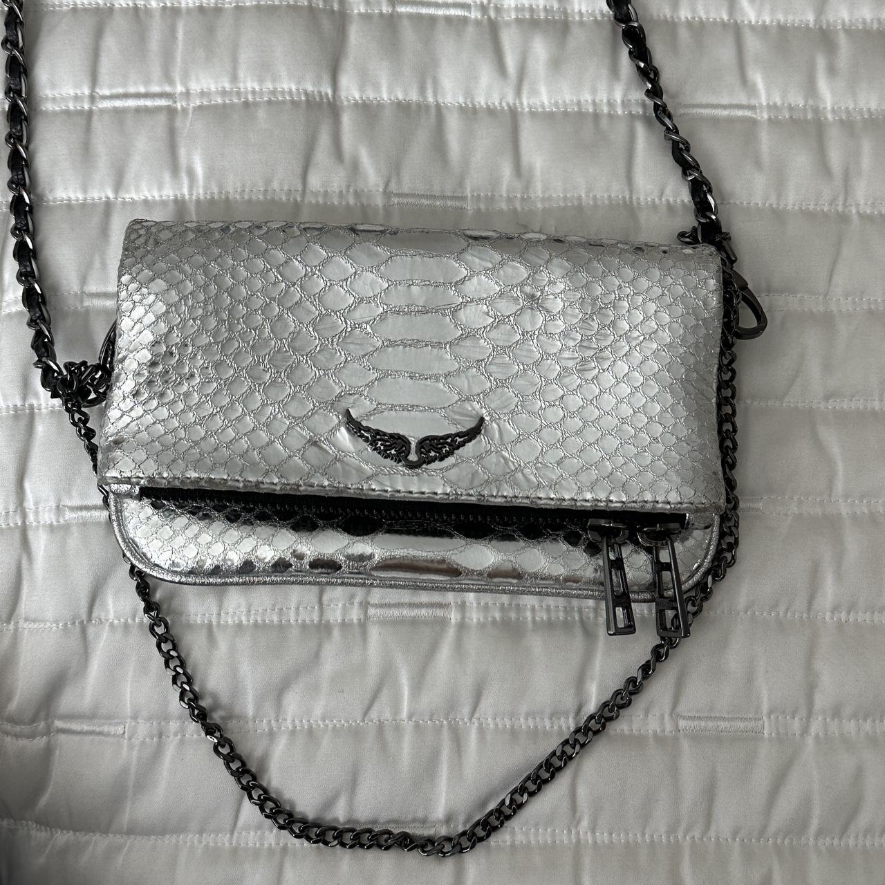 zadig & voltaire silver mini bag ORIGINAL Depop
