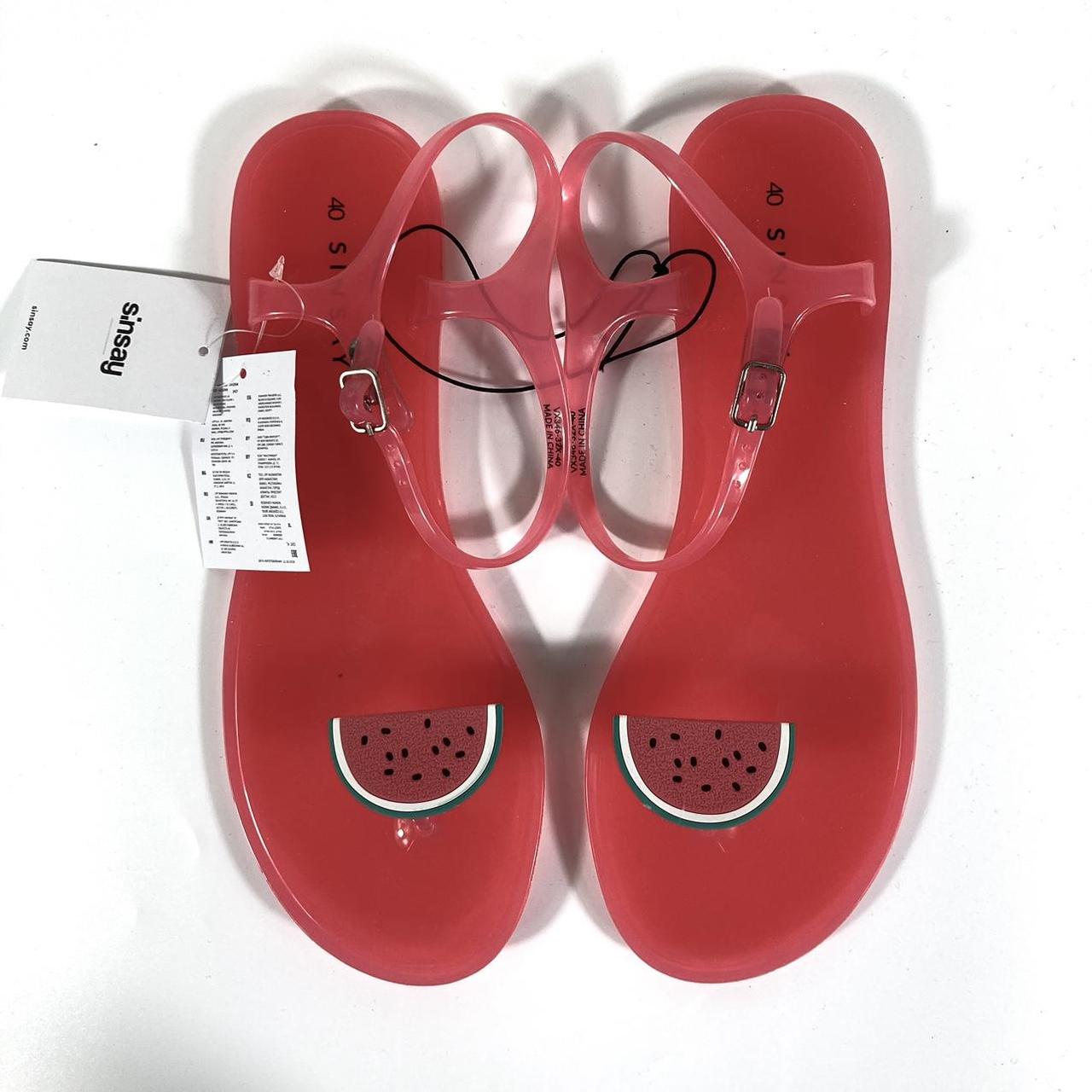 NWT Watermelon Jelly Sandal Pink Open Toe Size Depop