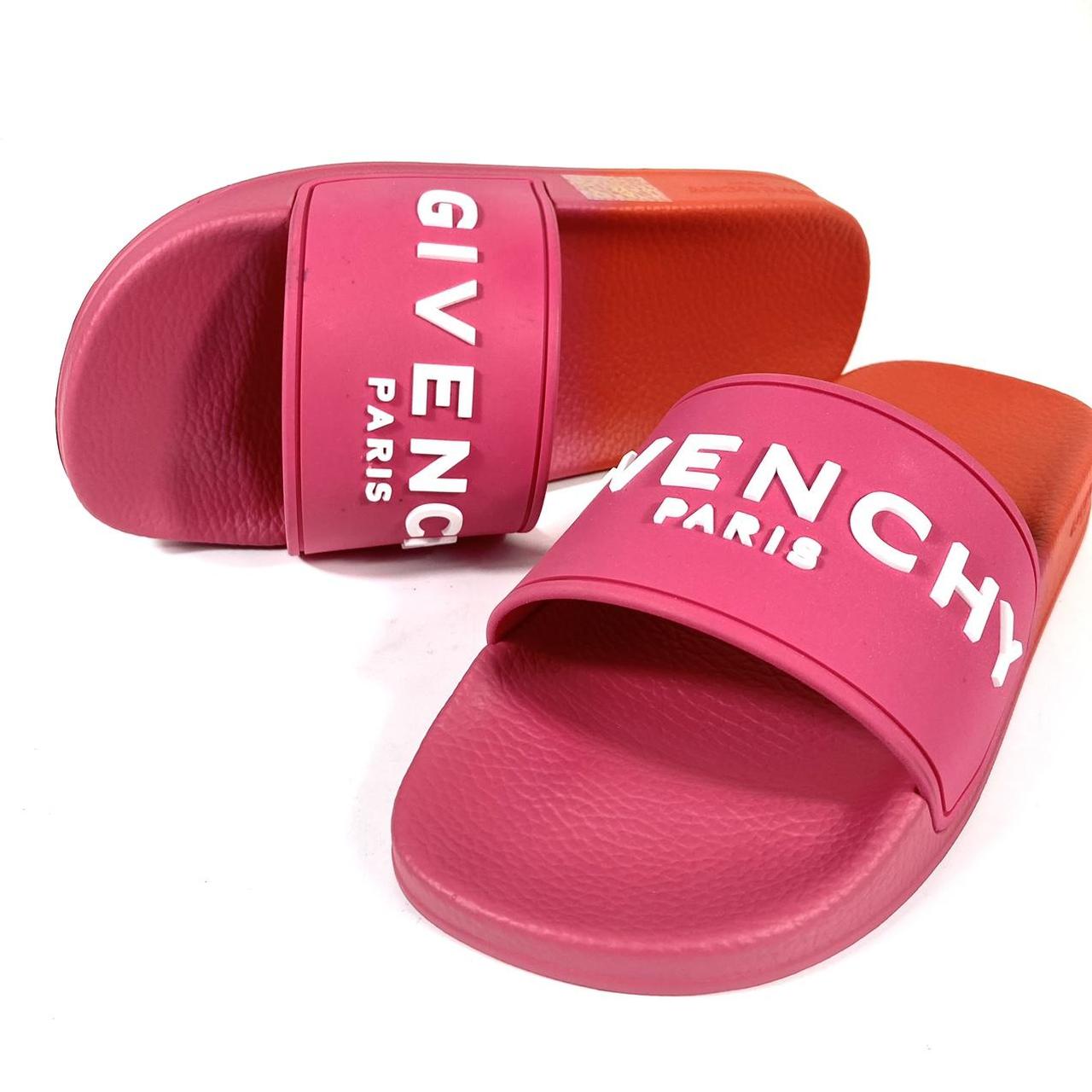 Givenchy Logo Slides Sandals Gradient Orange Pink