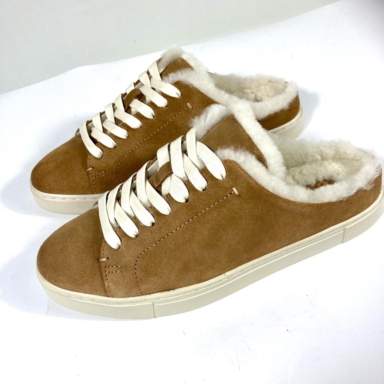 Frye Ivy Genuine Shearling Sneaker Mule Brown Size. Depop