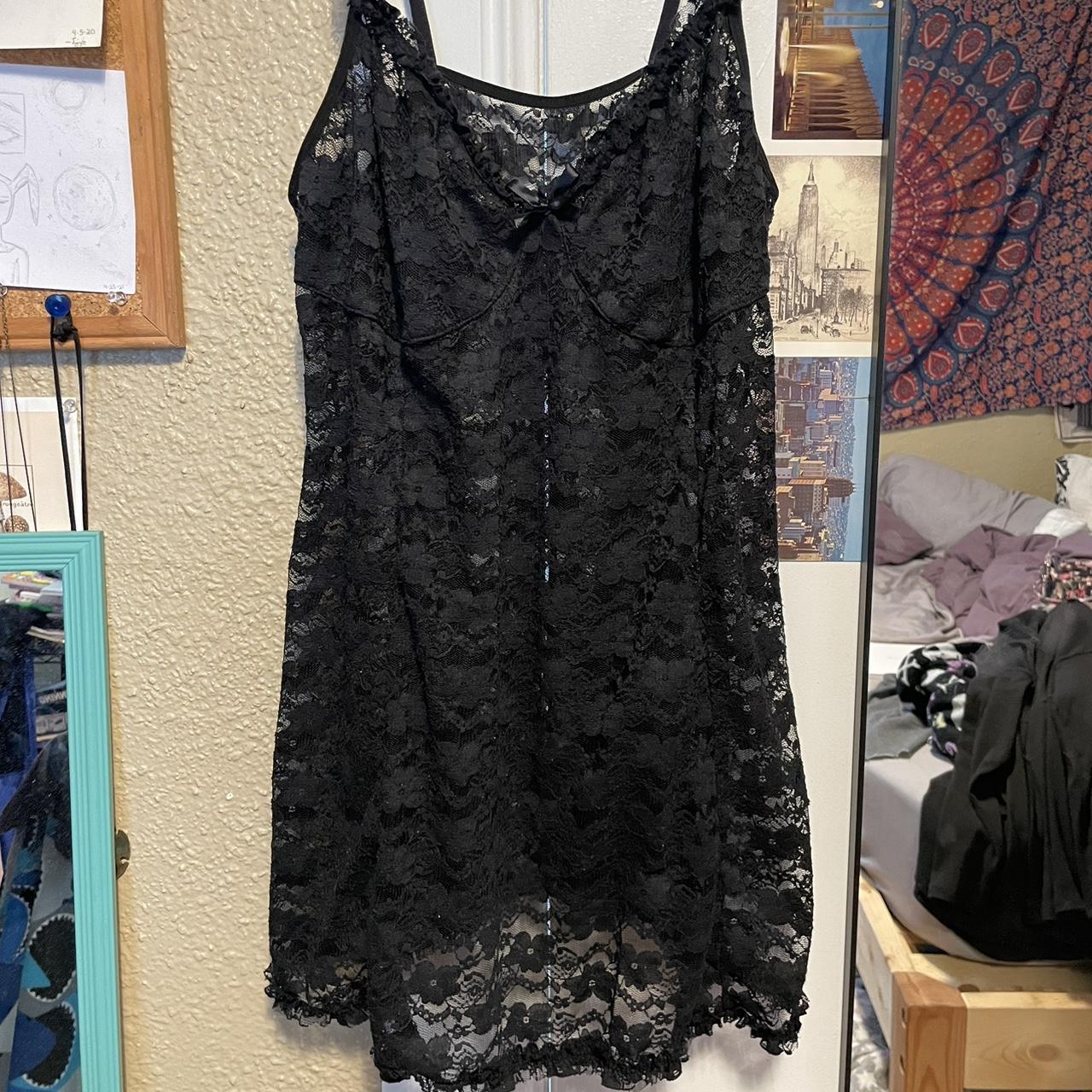 black lace slip 🖤 - so beautiful! just doesn’t fit... - Depop