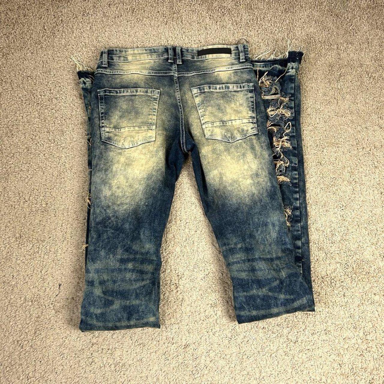 Source Unknown Men's Flare Distressed Jeans - Blu… - image 4