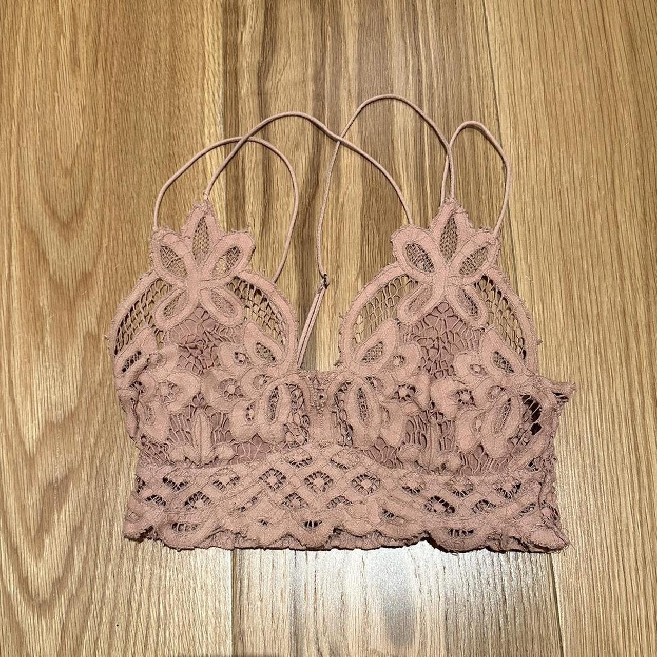 light pink free people cami/bralette! marked as a xs - Depop