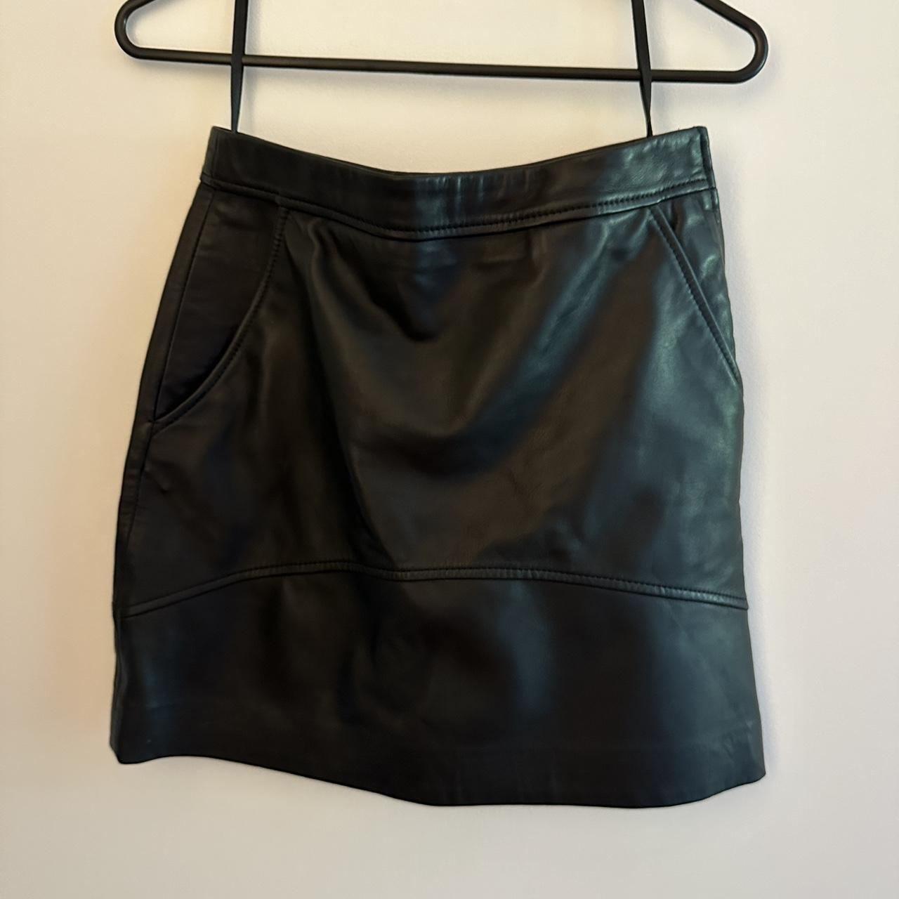 Witchery genuine leather black mini skirt! One of my... - Depop