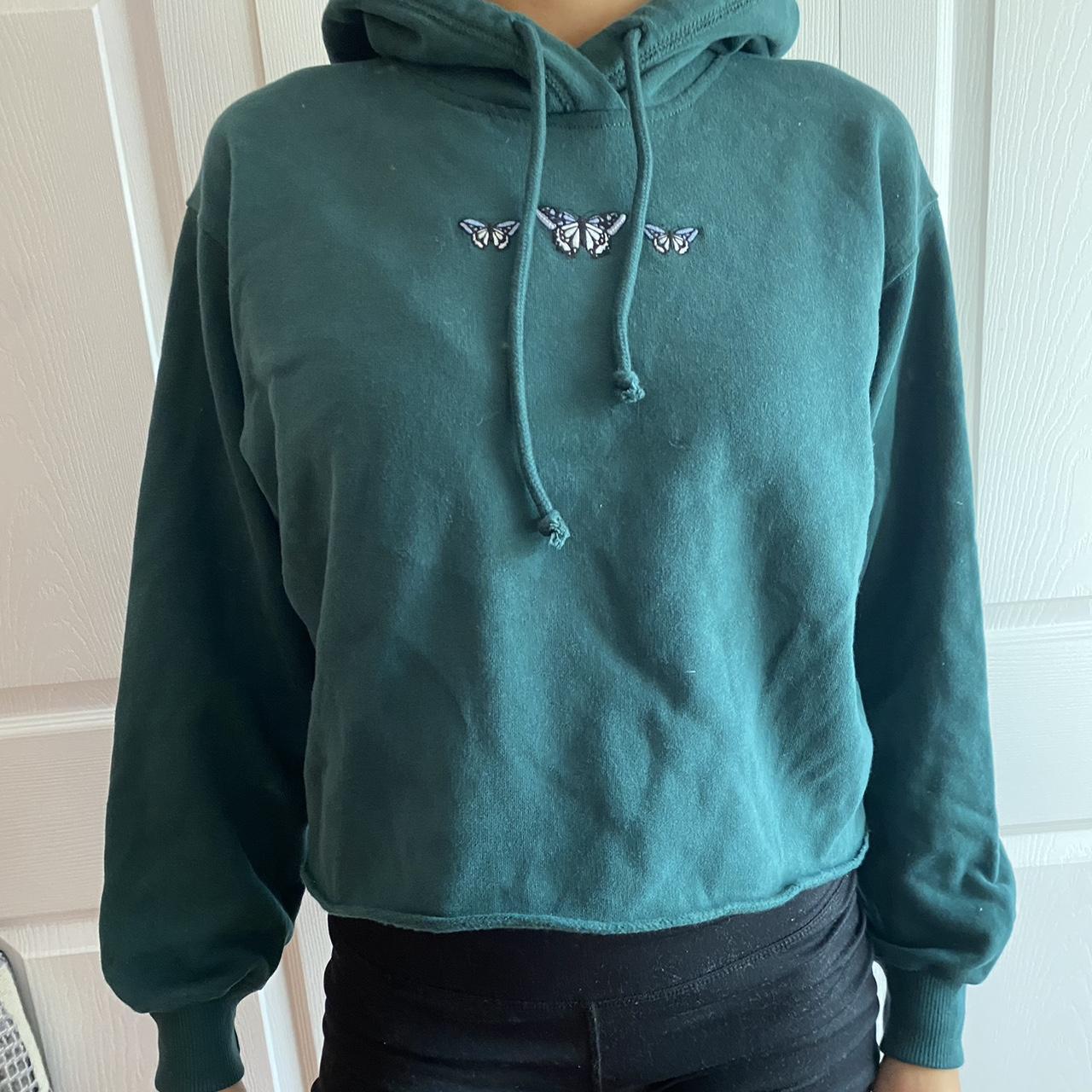 Hollister green butterfly graphic cropped