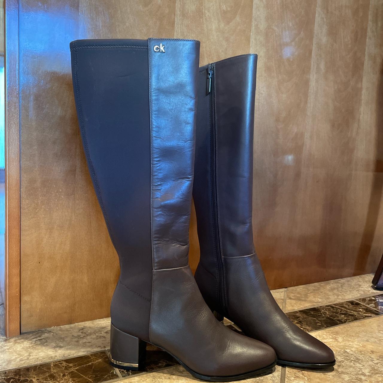 Calvin klein discount freeda leather boots