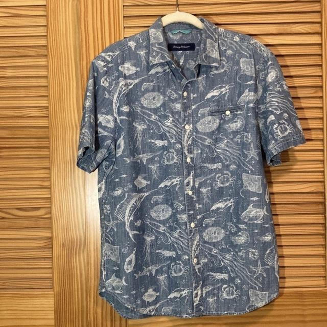 Tommy Bahama Men's Blue Shirt | Depop