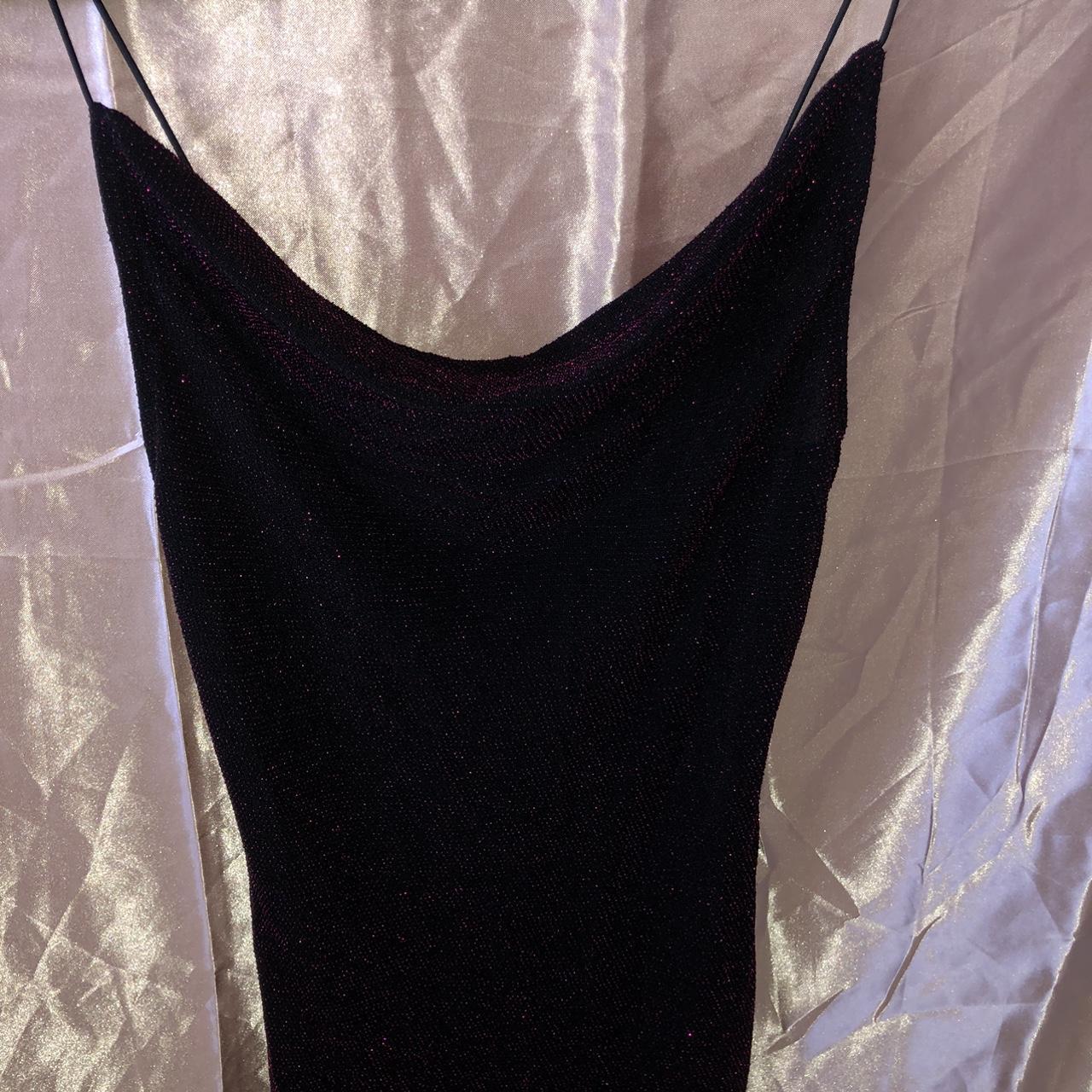 sparkly purple dress with cowl neckline (the... - Depop