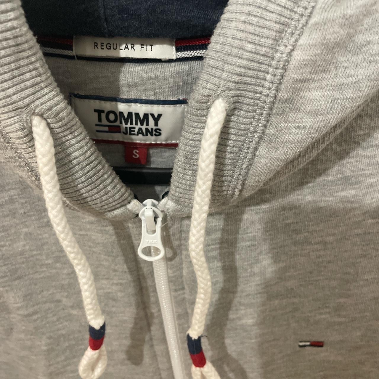 grey Tommy Hilfiger zip up hoodie perfect condition... - Depop