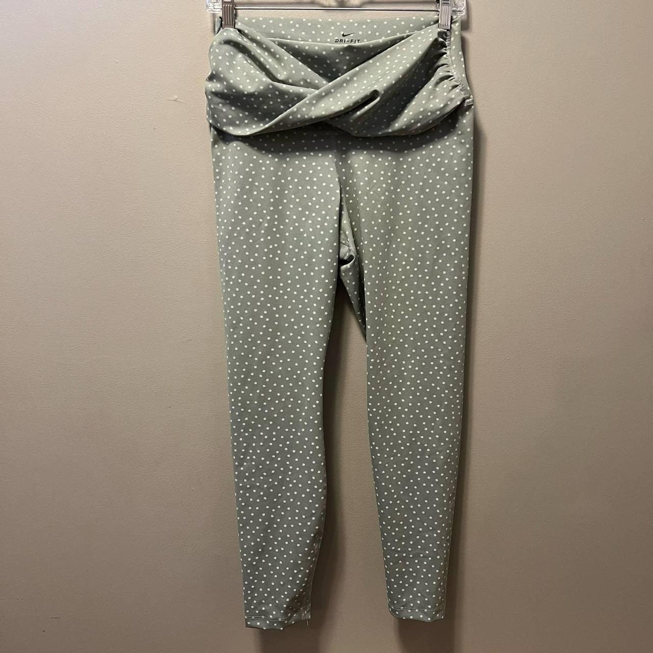 Nike Yoga Polka Dot High Rise Grey Dri-fit Tights... - Depop