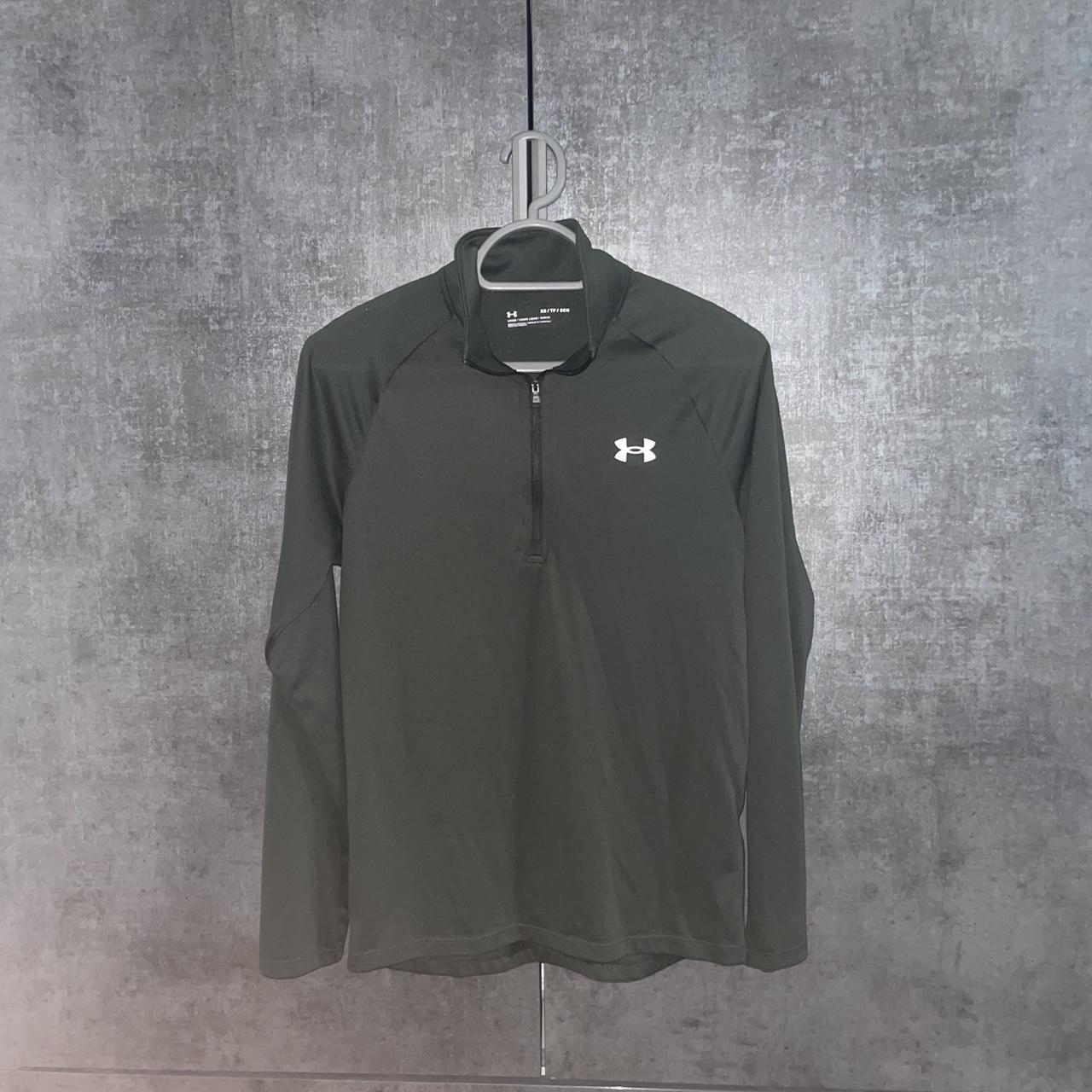 Mens xs Dark green under armour zip up Perfect... - Depop