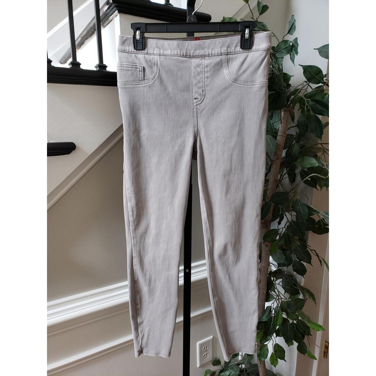 Preloved Women's Straight leg Pants - Grey - L – Spanx Jeggings Jeans Womens Large Gray Denim …