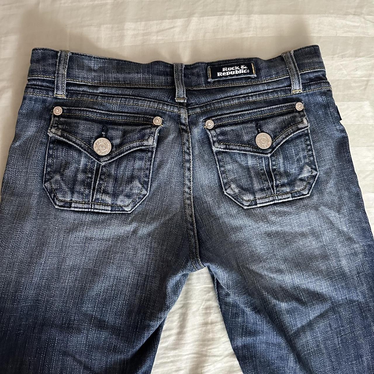 Low rise ROCK REPUBLIC flare jeans Size 26 Good... - Depop