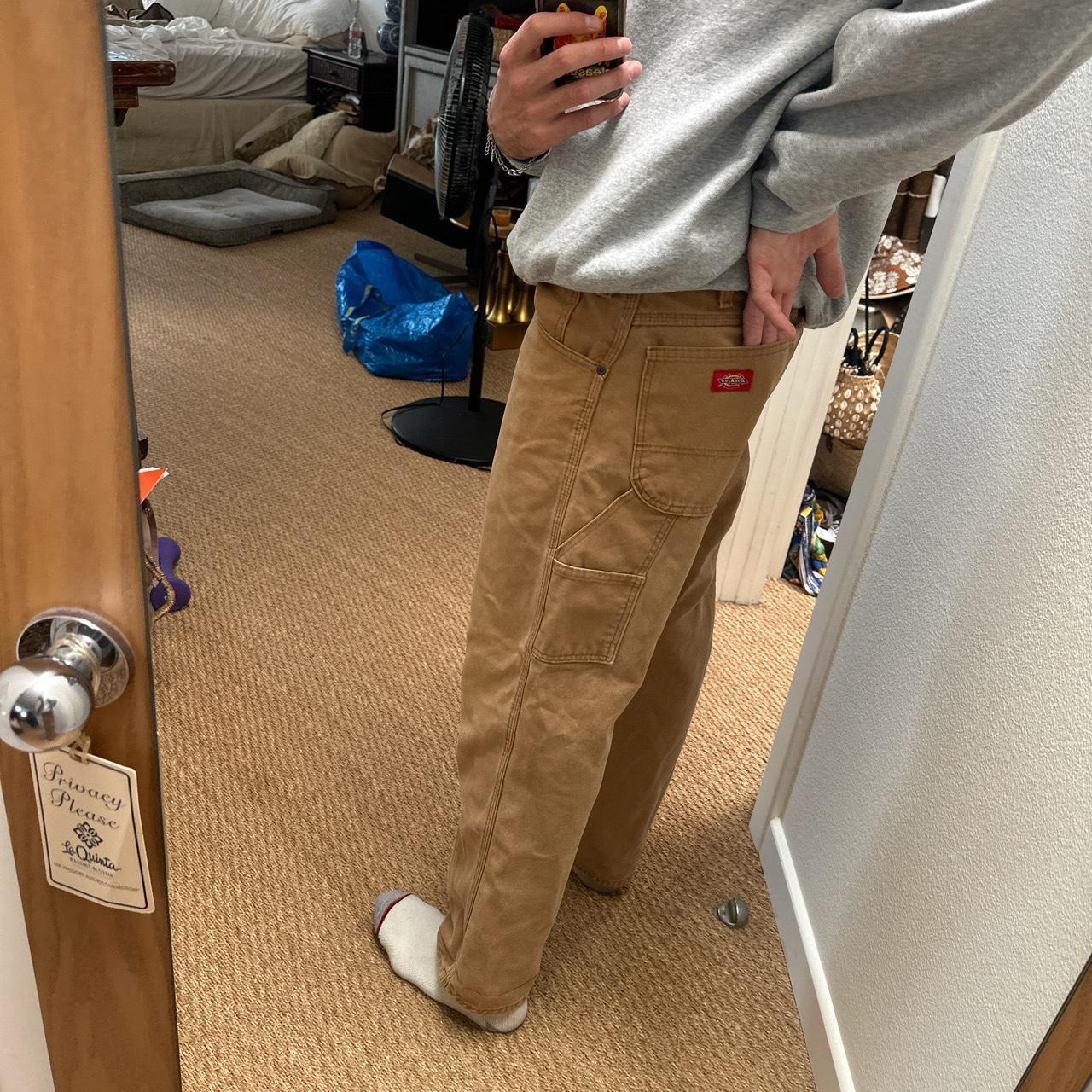 Dickies cargo jeans fade brown denim 34 x... Depop