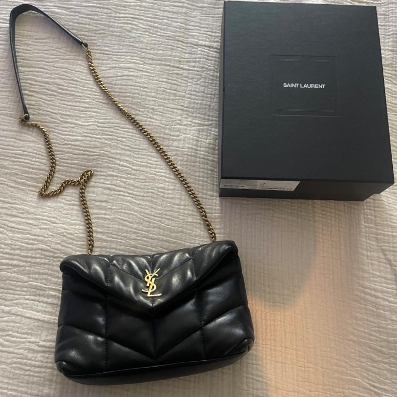 SAINT LAURENT LARGE ENVELOPE CHAIN BAG - DARK - Depop