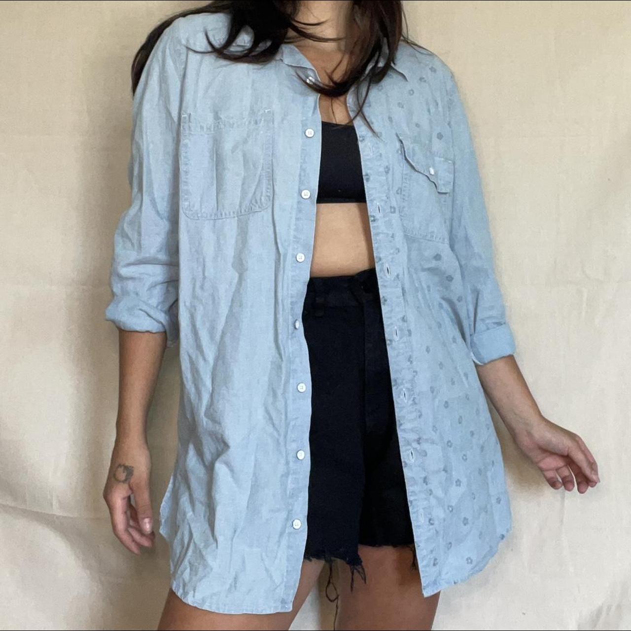 Lucky Brand 🍀 Long denim button up Very soft, - Depop