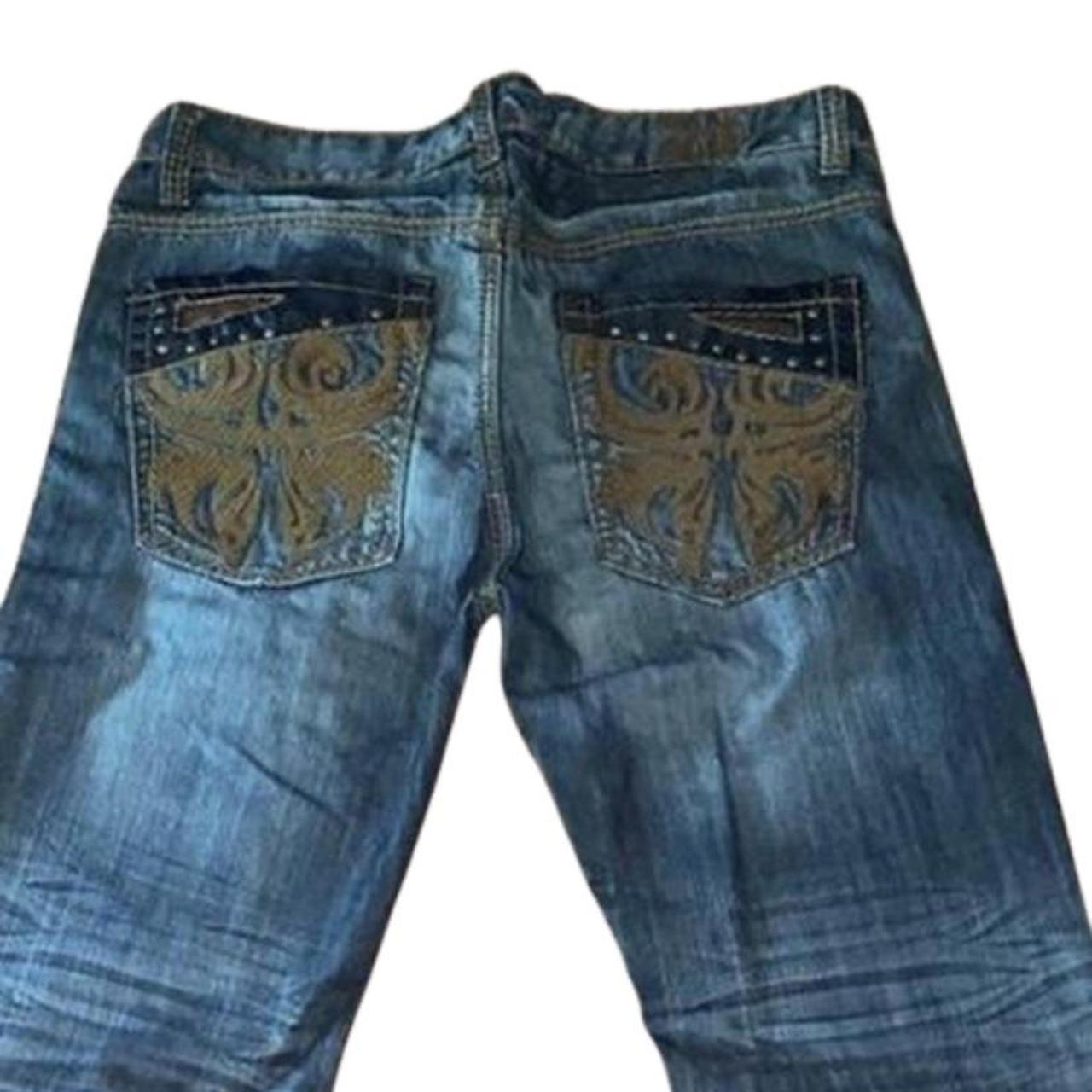 Mens Jeans Rhinestones Back Pockets