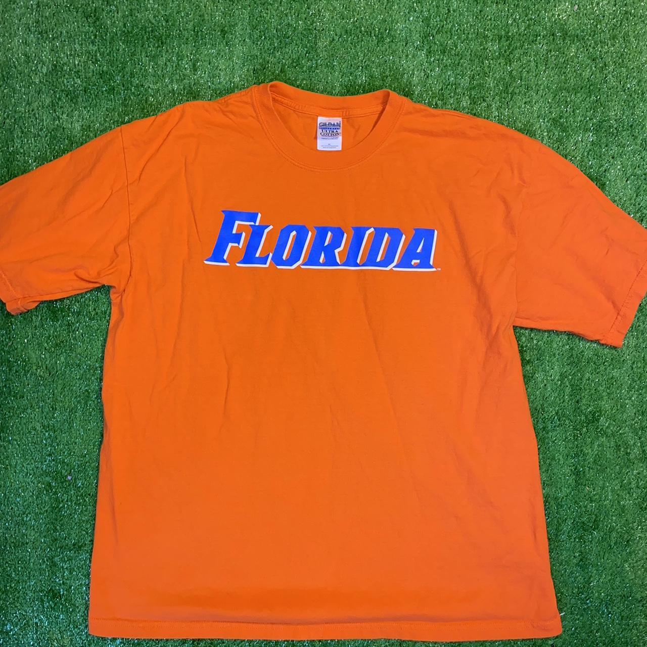 Vintage Florida Gators Spellout T-shirt EUC Orange... - Depop