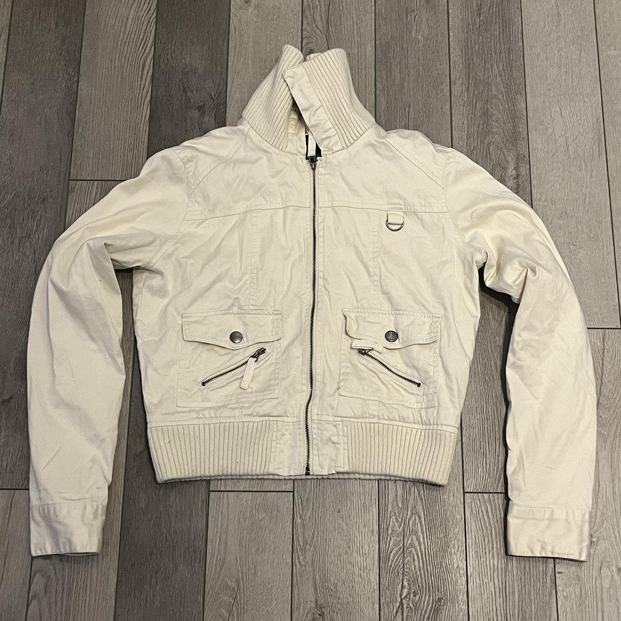 Off white Y2K jacket size medium Brand name is Fusion - Depop