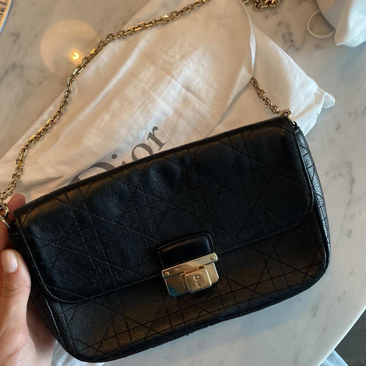 Christian Dior Women's Black and Gold Bag | Depop
