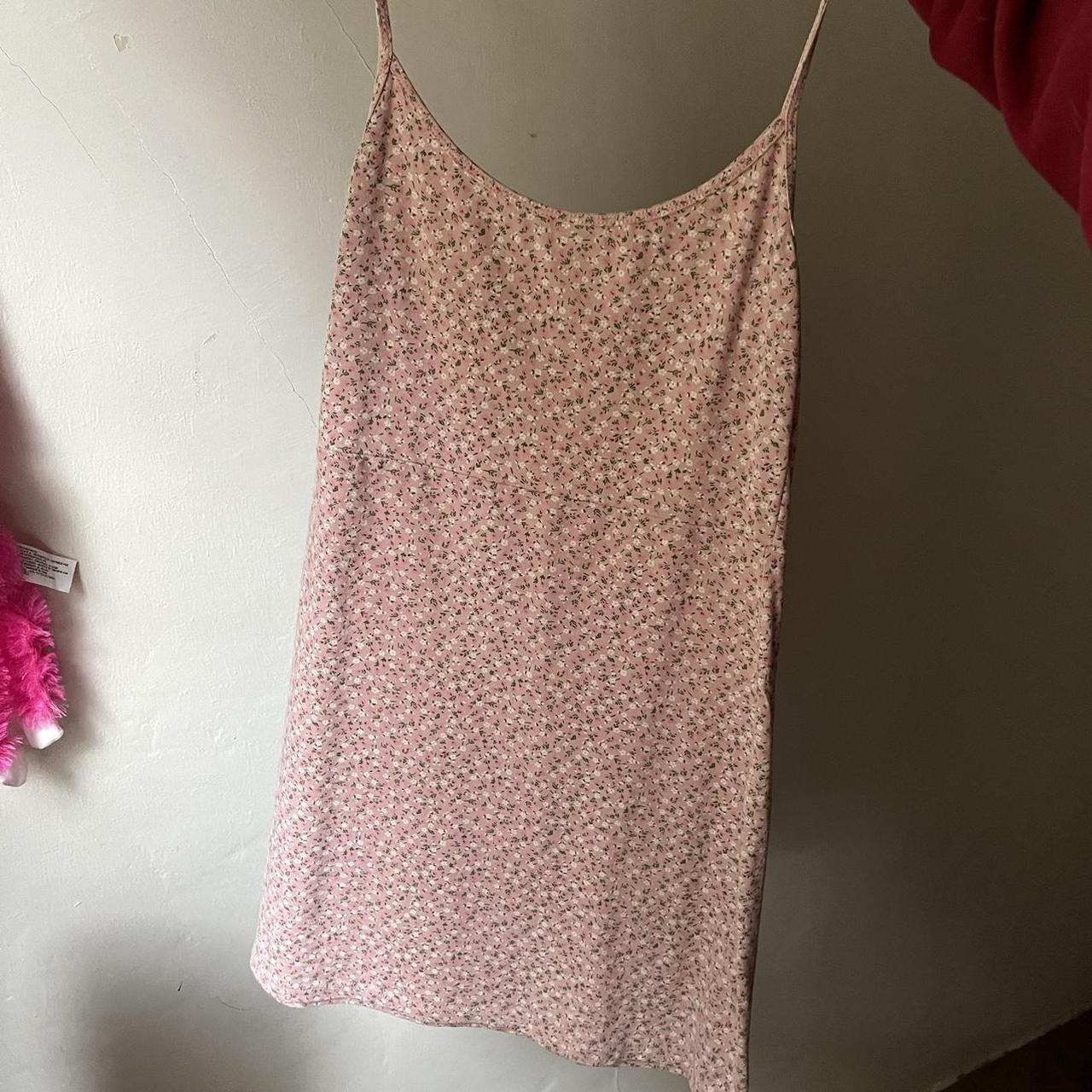 Brandy Melville pink floral mini dress, Kyran dress Depop