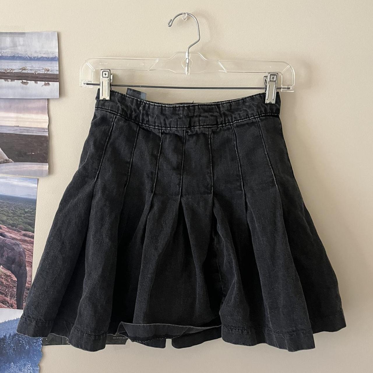 Denim Skirt Black Overall Skirt H&m Flared Skirt Hm Black