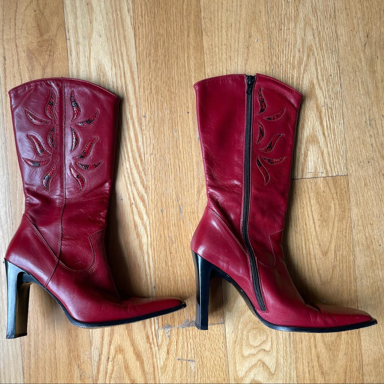 Charles David Women's Mid calf Boots - Red - US 7… - image 5